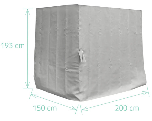Schutzhülle mit den Maßen 193 x 150 x 200 cm