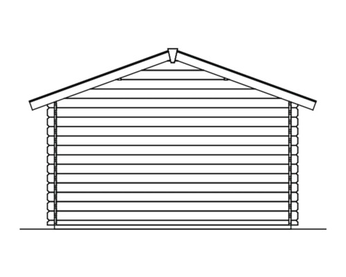 Illustration eines Gartenhauses mit Satteldach
