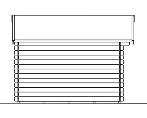 Illustration eines Gartenhauses aus Holz