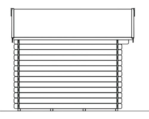 Schéma d''un abri de jardin en madriers massifs