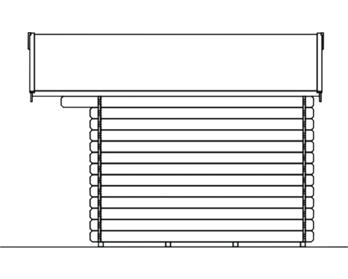Vue latérale d''un abri de jardin en bois
