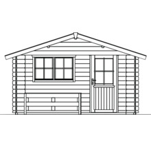 Terrassenhaus SKAN HOLZ Alicante mit Fußboden 420 x 553 cm natur