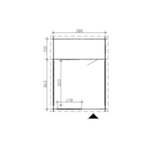 Terrassenhaus SKAN HOLZ Alicante mit Fußboden 420 x 603 cm natur