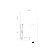 Plan d''un abri de jardin avec indication des dimensions