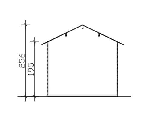 Dessin technique d''une maison de jardin avec des indications de hauteur