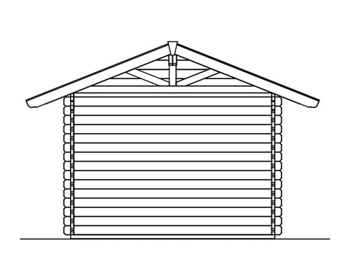 Zeichnung eines Gartenhauses aus Holz