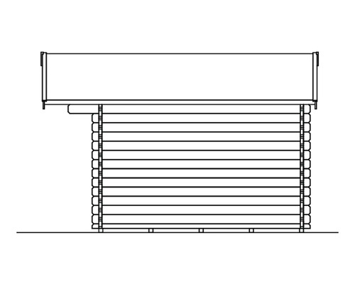 Illustration eines Gerätehauses aus Holz
