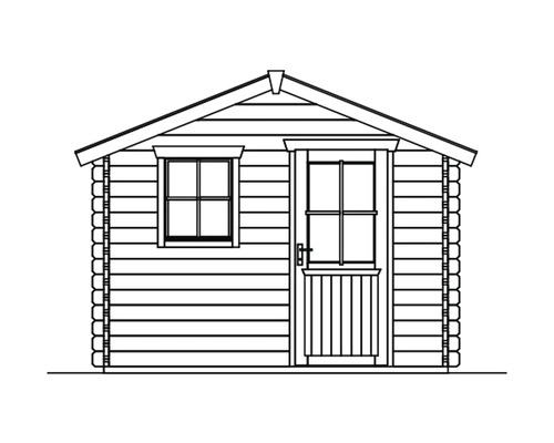 Illustration d''un abri de jardin avec fenêtre et porte