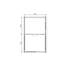 Plan technique d''une remise de jardin avec dimensions