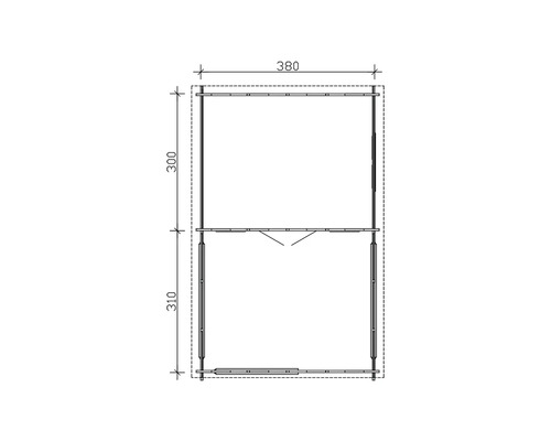 Plan technique d''une remise de jardin avec dimensions