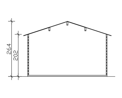 Plan technique d''un abri de jardin avec dimensions