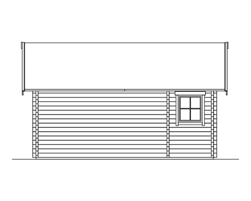 Illustration d''une tonnelle de jardin avec fenêtre et murs en bois