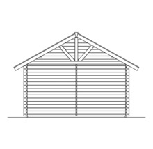 Dessin d''un abri de jardin avec toit à deux pans