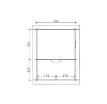 Schéma technique d''une remise de jardin avec dimensions