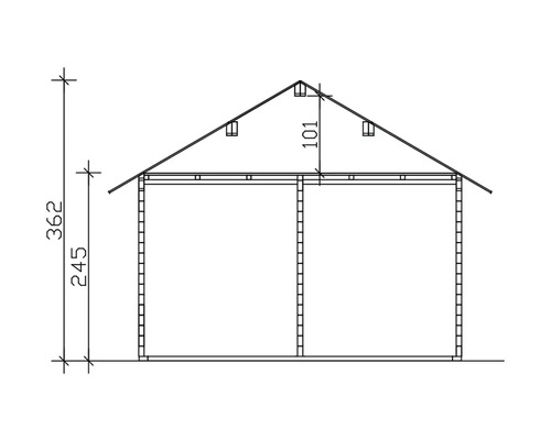 Dessin technique d''un garage double avec dimensions