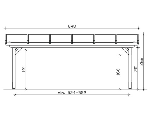 Dessin technique d''une construction en bois avec dimensions