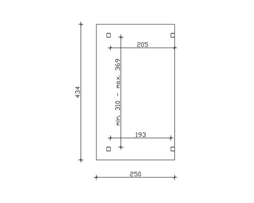 Dessin technique avec cotes pour un élément de construction