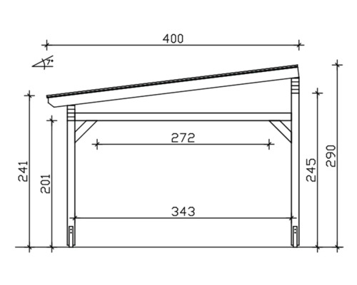 Schéma technique d''un abri avec dimensions