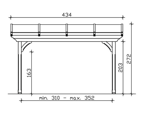 Schéma technique d''un pavillon en bois avec dimensions