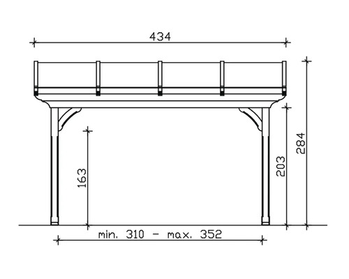 Dessin technique d''un support de jardinière avec les dimensions