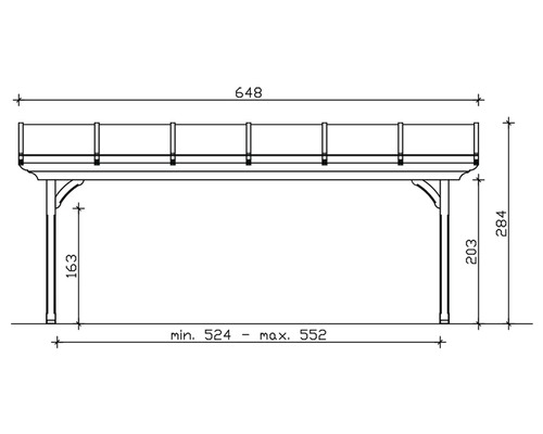 Schéma technique d''une pergola avec dimensions