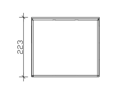 Dessin technique d''un objet carré avec la dimension 223