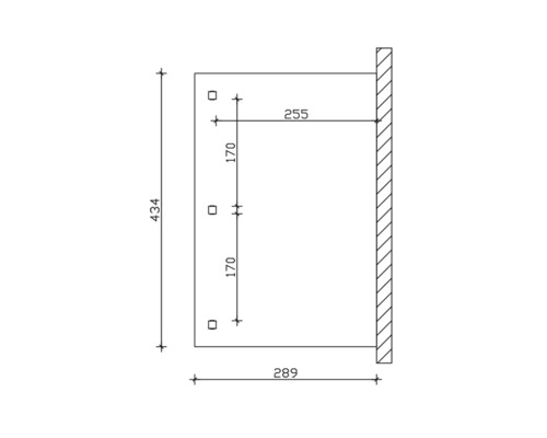 Dessin technique avec dimensions pour un montage mural