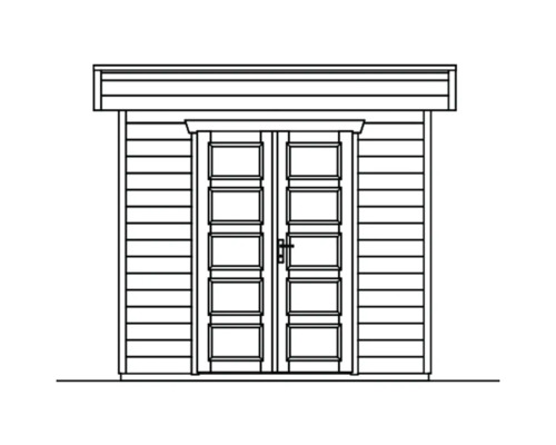 Dessin d''un abri de jardin avec porte double