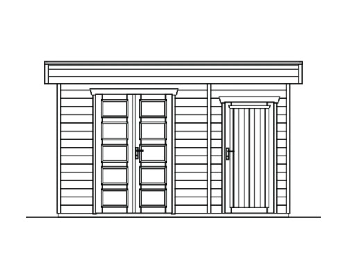 Image d''un abri de jardin avec porte double et porte simple