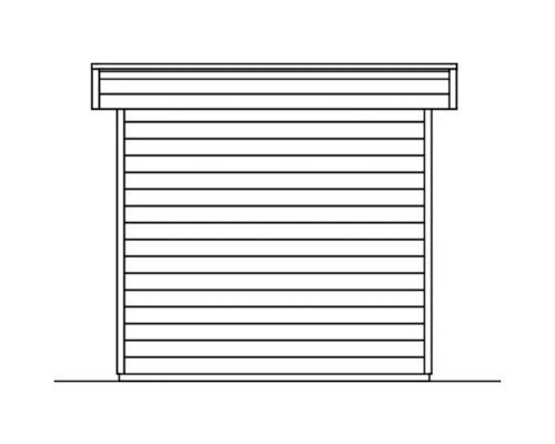 Abri de jardin en bois avec porte roulante