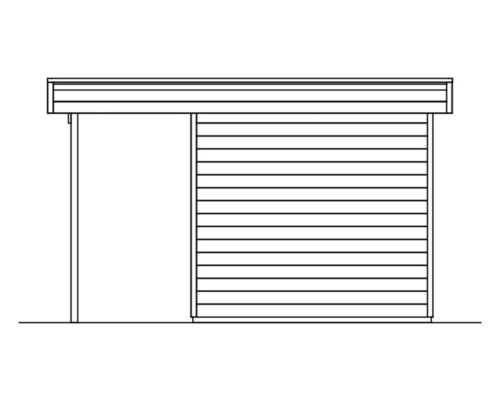 Illustration d''un abri de jardin avec revêtement en bois