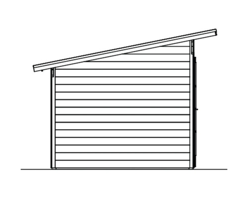 Illustration d''un abri de jardin en bois avec un toit à un versant