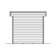 Illustration eines Gerätehauses aus Holz