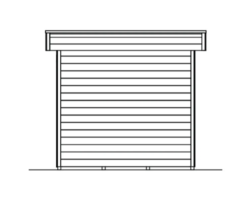 Image d''un abri de jardin avec bardage horizontal en bois.