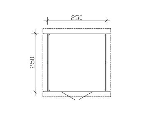 Plan de jardin avec dimensions 250 x 250 cm