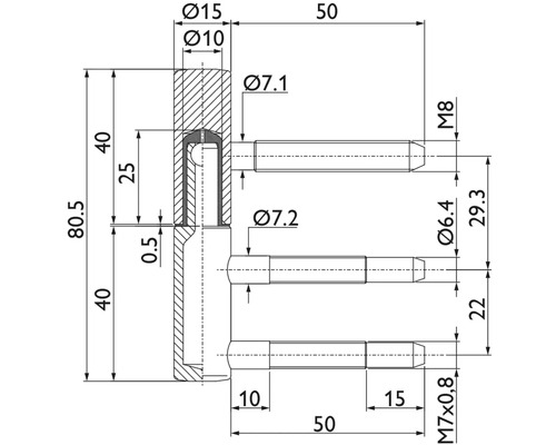 Technische Zeichnung mit Maßangaben