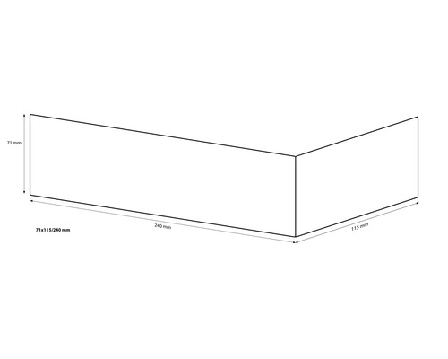 Dessin technique d''un profilé d''angle avec indications de dimensions.
