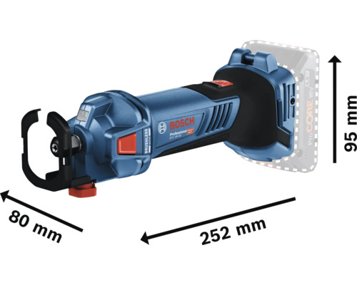 Bosch Professional Akku-Multifunktionswerkzeug mit Abmessungen