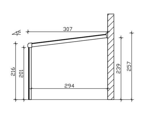 Schéma technique d''un store avec dimensions