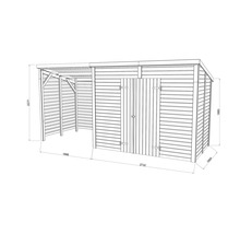Gartenhaus Palmako Leif 4,5+2,9 m² inkl. Fußboden 467 x 187 cm natur