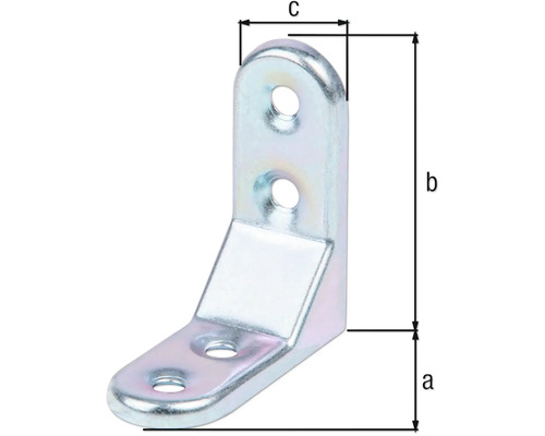 Metallwinkel mit Bohrungen und Maßangaben