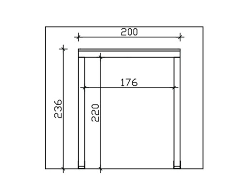 Schéma technique d''une table avec dimensions