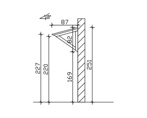 Dessin technique d''une étagère murale avec les dimensions