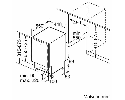 Produktzeichnung mit Maßangaben in Millimeter