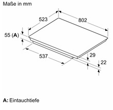 Masse einer Kochstelle in Millimeter.