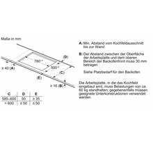 Einbaumaße für Kochfeld