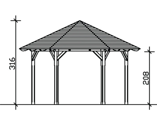 Dessin d''un pavillon de jardin avec dimensions