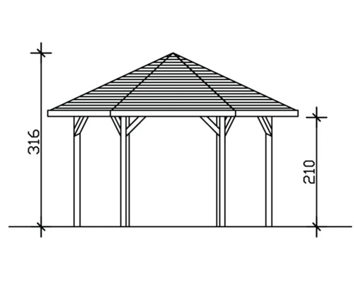 Plan technique d''un pavillon avec les dimensions