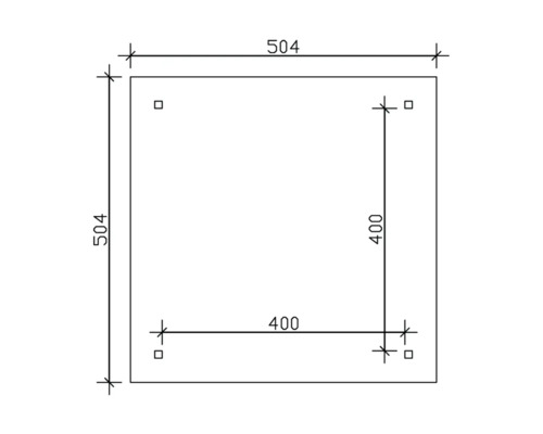 Technische Zeichnung mit Maßangaben 504 und 400
