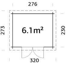 Abri de jardin Palmako Alice 6,1 m² 320 x 273 cm traité en autoclave par imprégnation